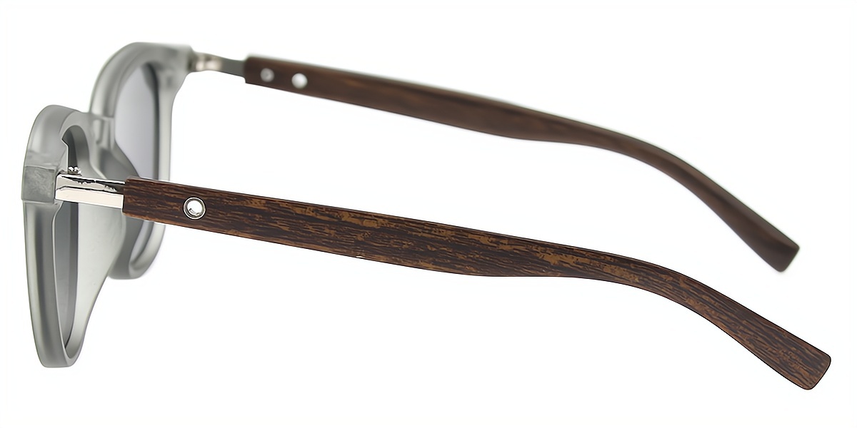Gray Oval Geek-Chic Plastic Eyeglasses