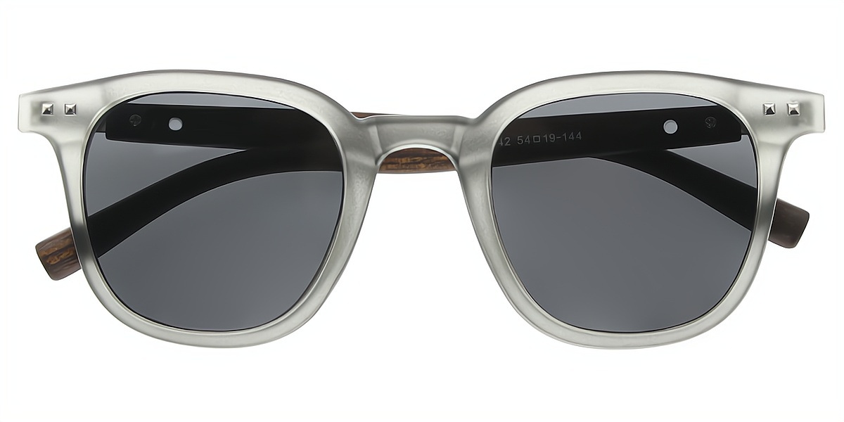 Gray Oval Geek-Chic Plastic Eyeglasses