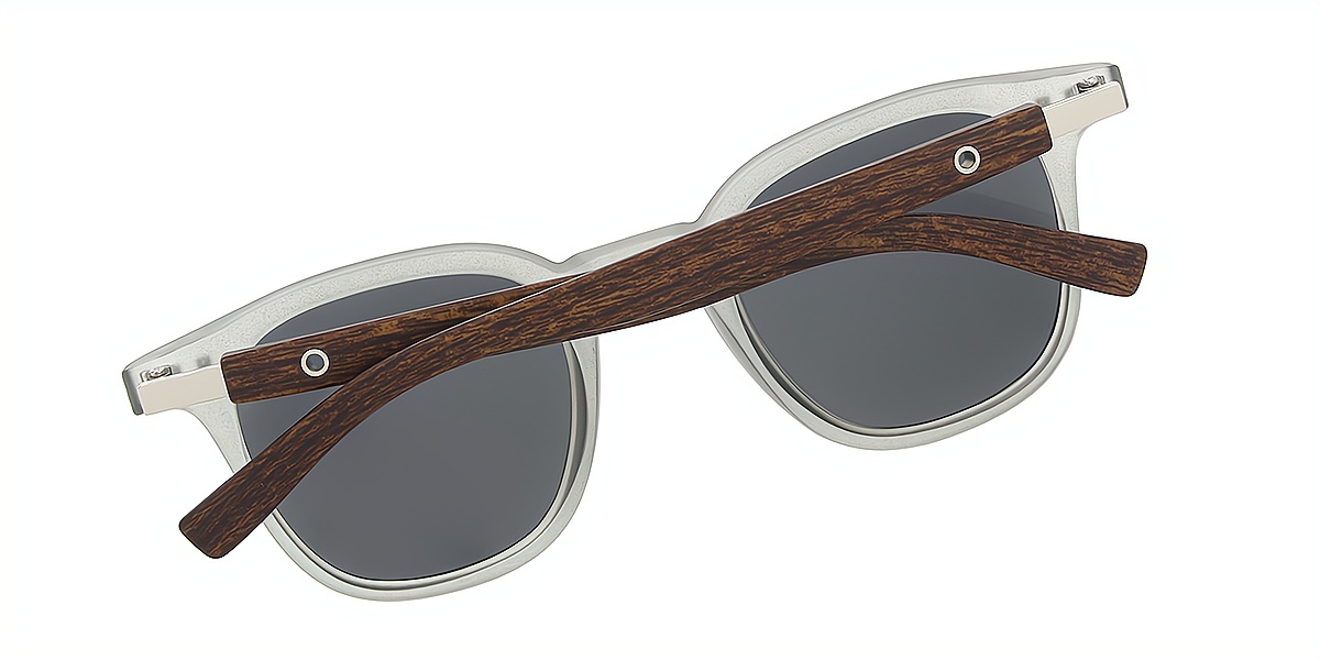 Gray Oval Geek-Chic Plastic Eyeglasses