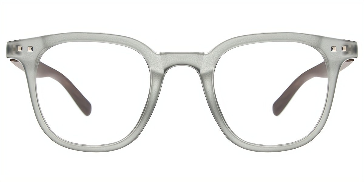 Gray Oval Geek-Chic Plastic Eyeglasses