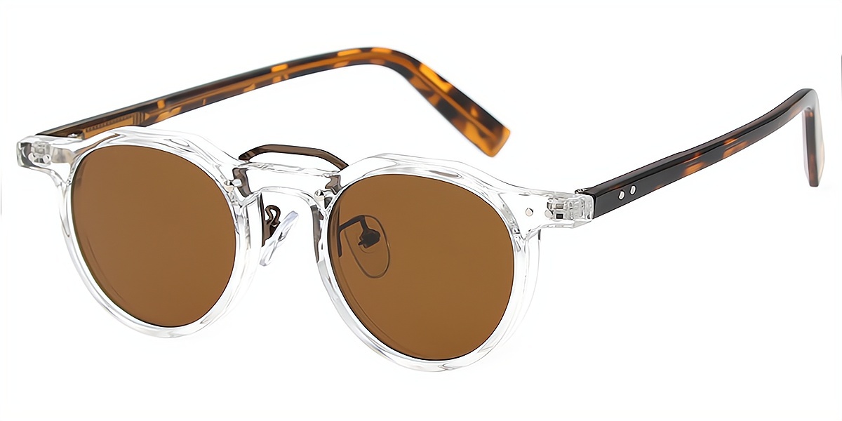 Clear Geometric Geek-Chic Mixed Materials Eyeglasses