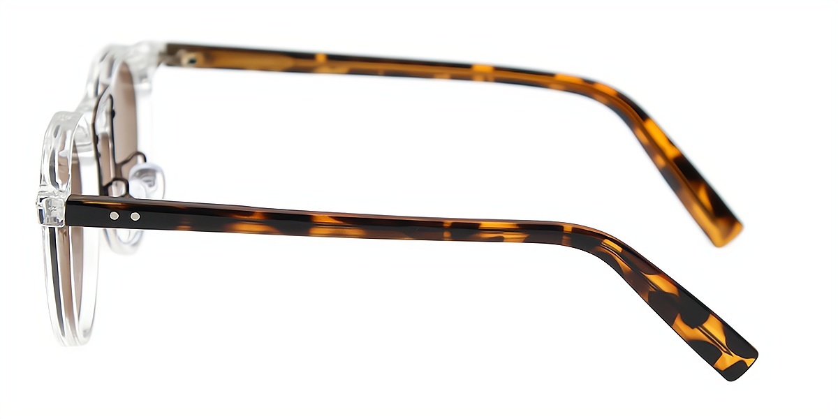 Clear Geometric Geek-Chic Mixed Materials Eyeglasses