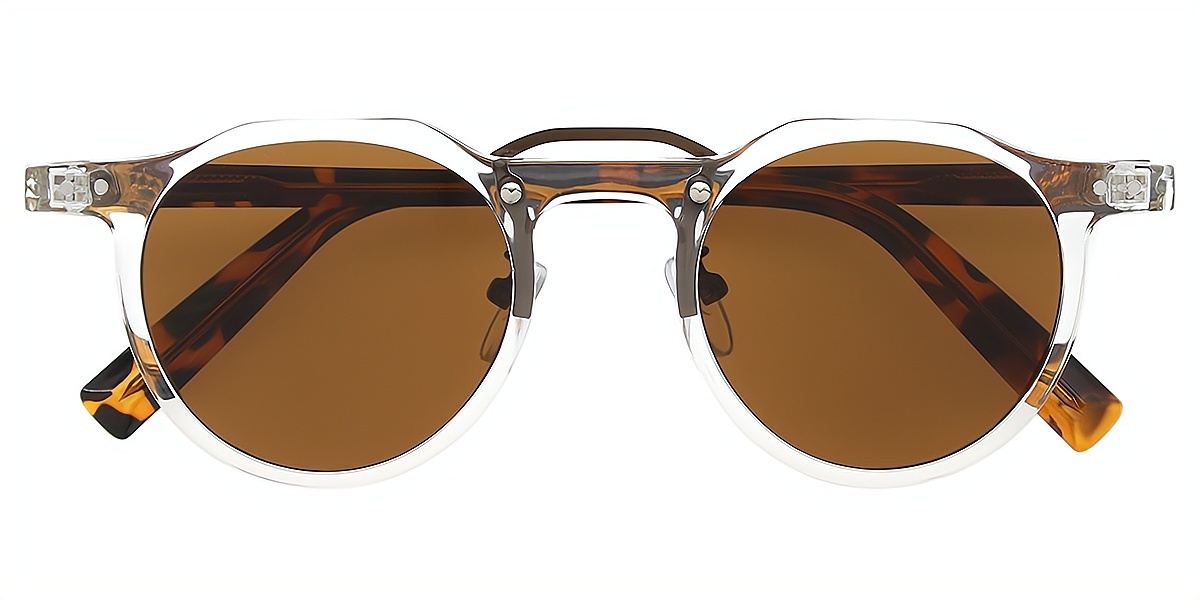 Clear Geometric Geek-Chic Mixed Materials Eyeglasses