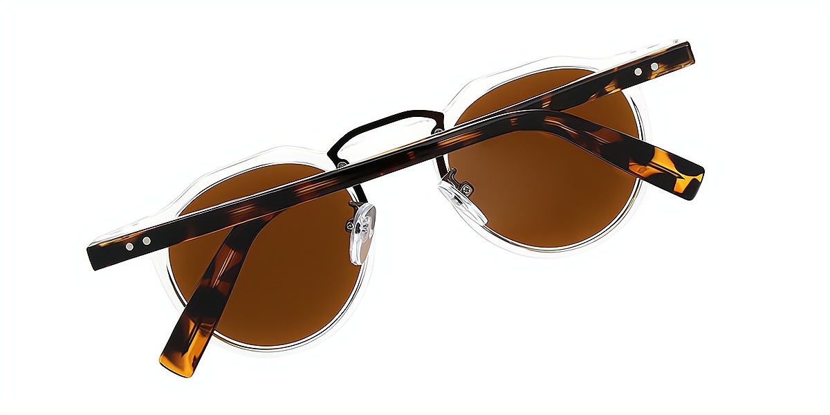 Clear Geometric Geek-Chic Mixed Materials Eyeglasses