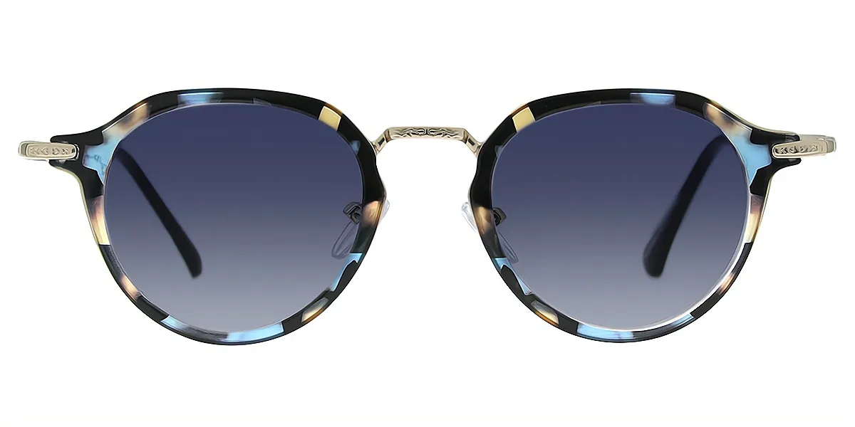 Tortoise Geometric Unique Ornate Mixed Materials Eyeglasses