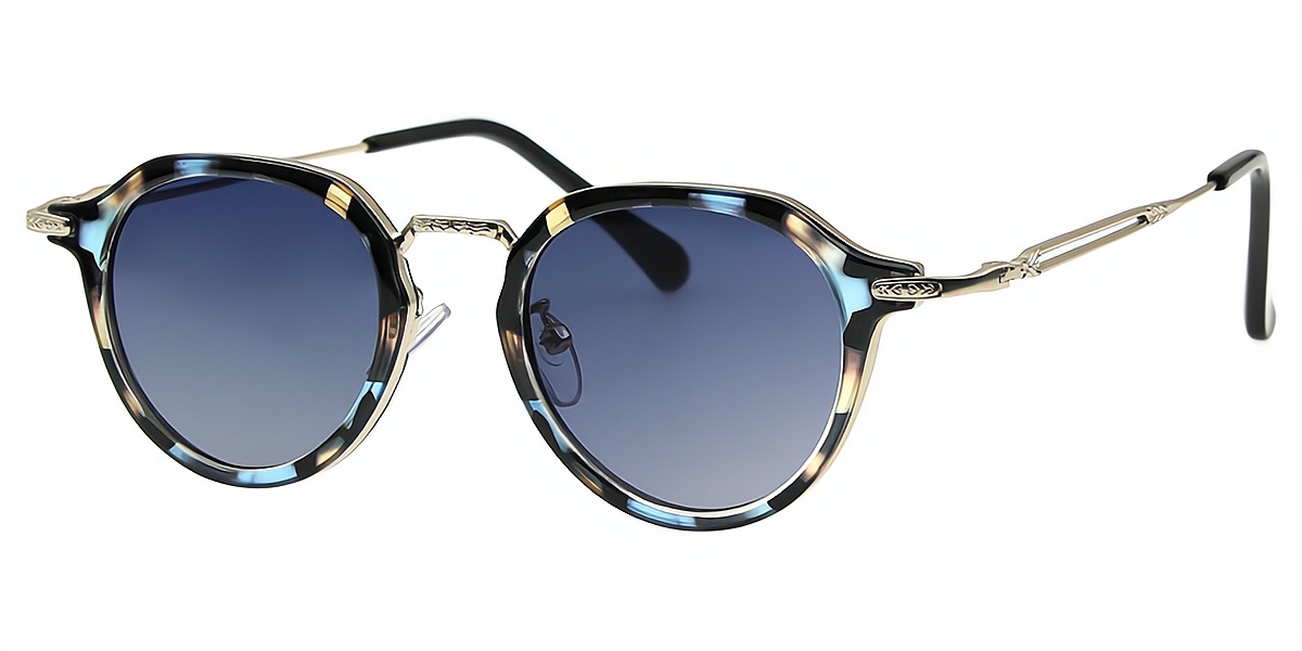 Tortoise Geometric Unique Ornate Mixed Materials Eyeglasses