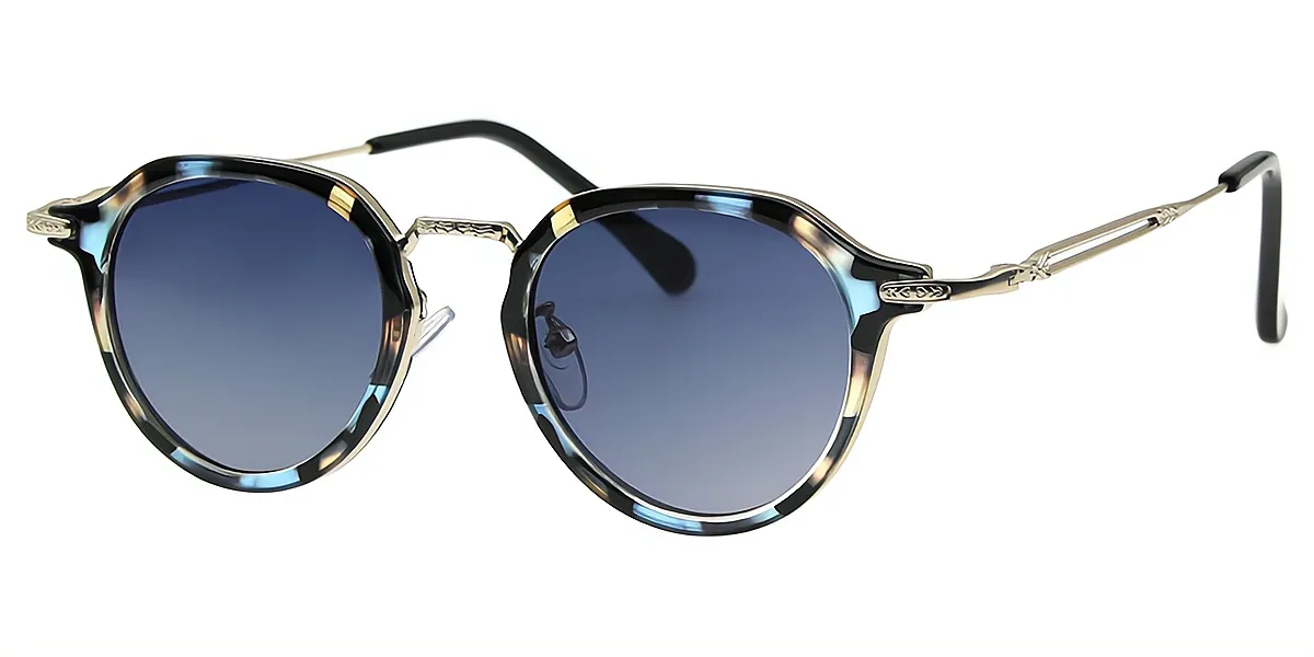 Tortoise Geometric Unique Ornate Mixed Materials Eyeglasses