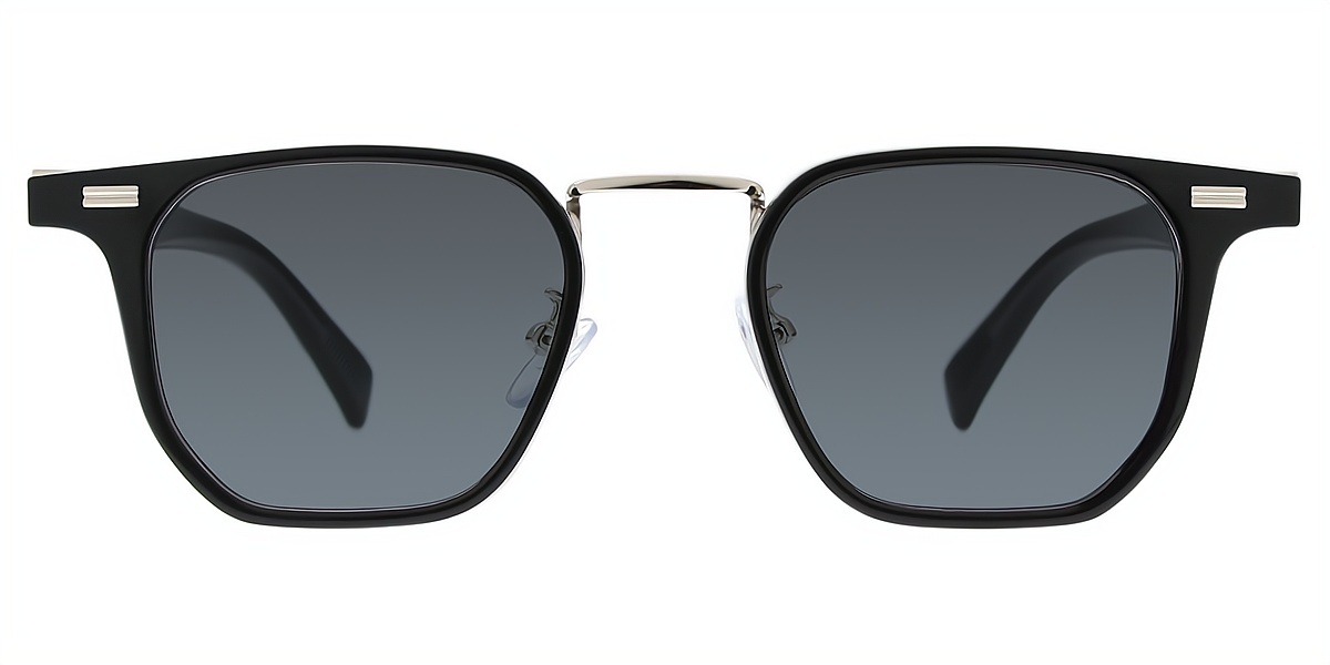 Black Geometric Chic Plastic Eyeglasses