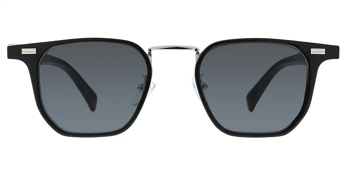 Black Geometric Chic Plastic Eyeglasses
