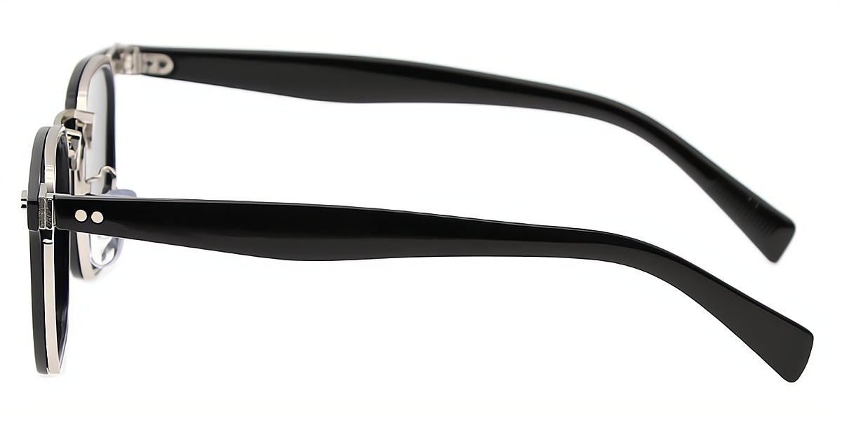 Black Geometric Chic Plastic Eyeglasses