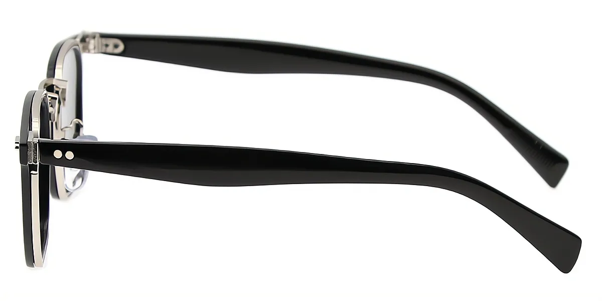 Black Geometric Chic Plastic Eyeglasses