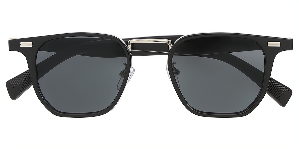Black Geometric Chic Plastic Eyeglasses
