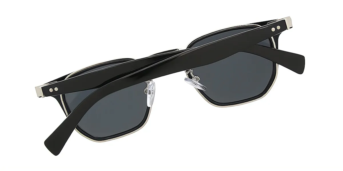 Black Geometric Chic Plastic Eyeglasses