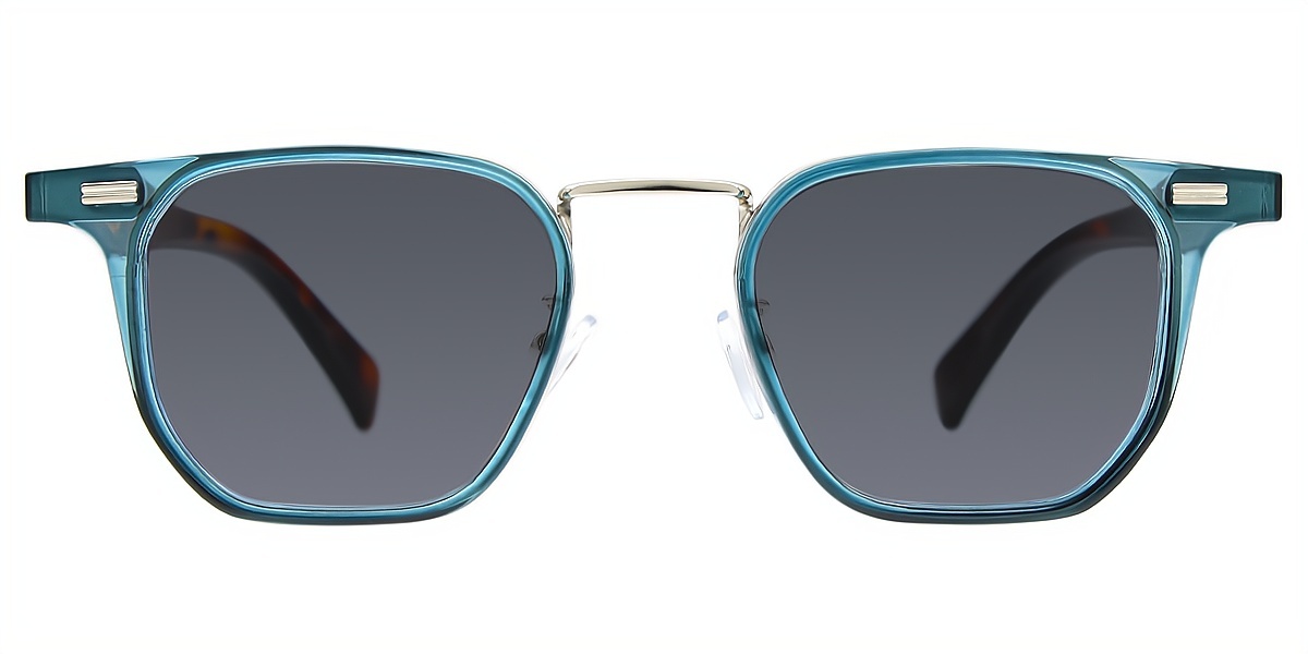 Blue Geometric Chic Plastic Eyeglasses