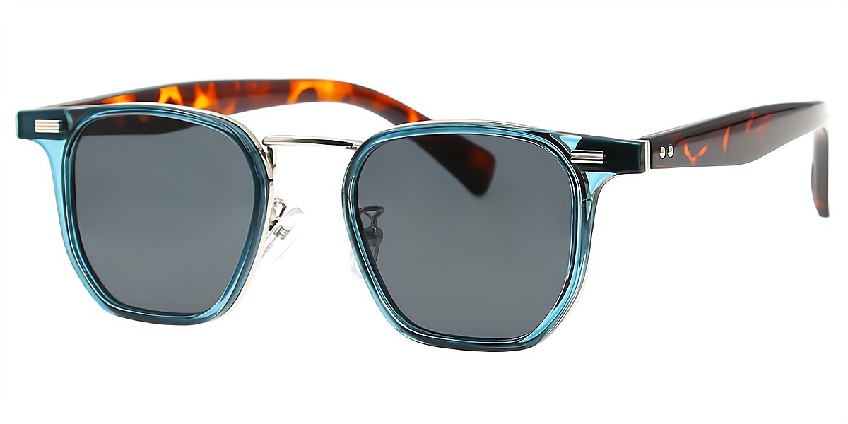 Blue Geometric Chic Plastic Eyeglasses