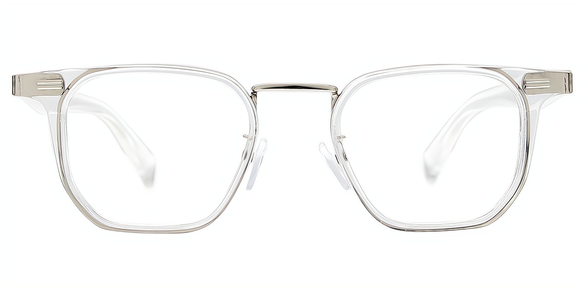 Clear Geometric Chic Plastic Eyeglasses