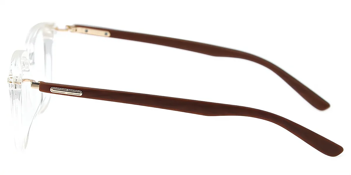Clear Oval Simple Oversized TR90 Eyeglasses