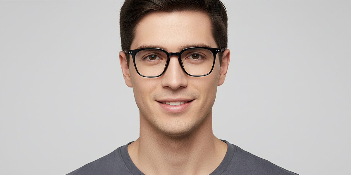 Black Horn Simple Oversized TR90 Eyeglasses