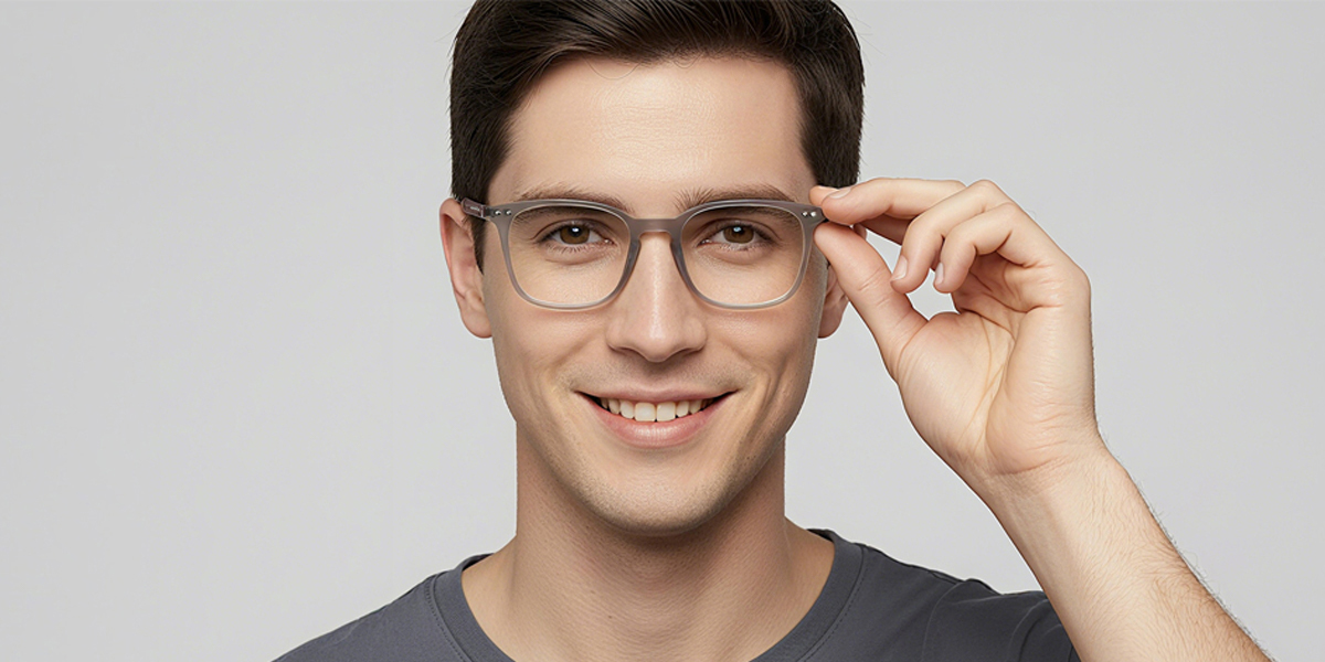 Gray Horn Simple Oversized TR90 Eyeglasses