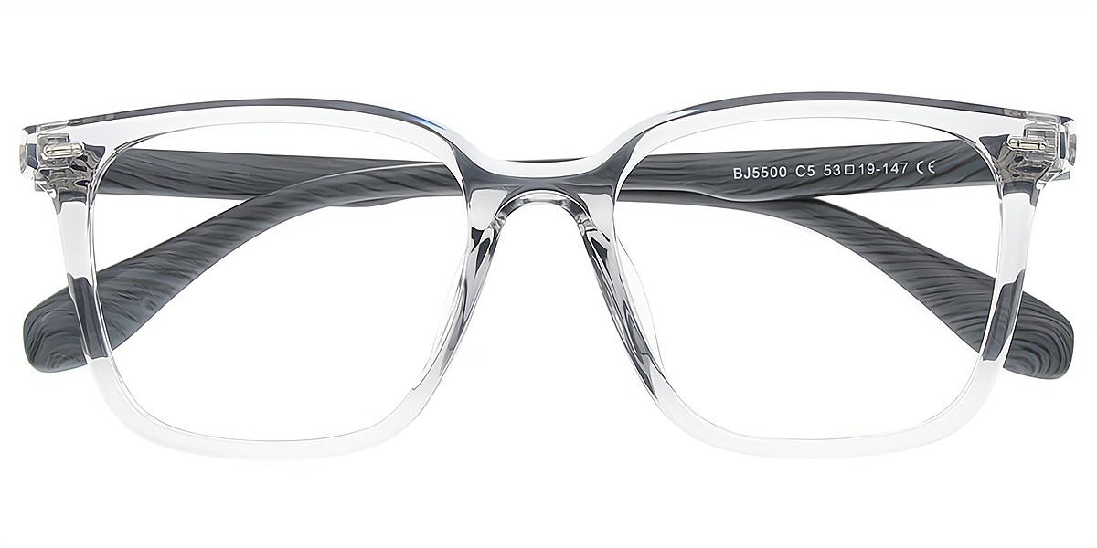 Gray Rectangle Classic TR90 Eyeglasses