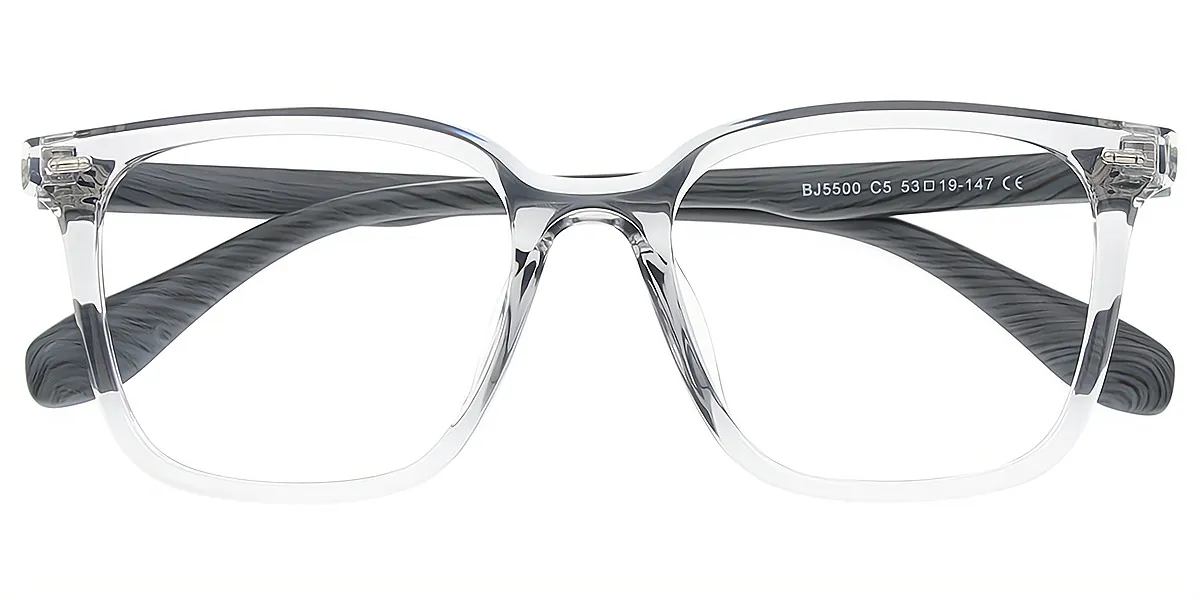 Gray Rectangle Classic TR90 Eyeglasses