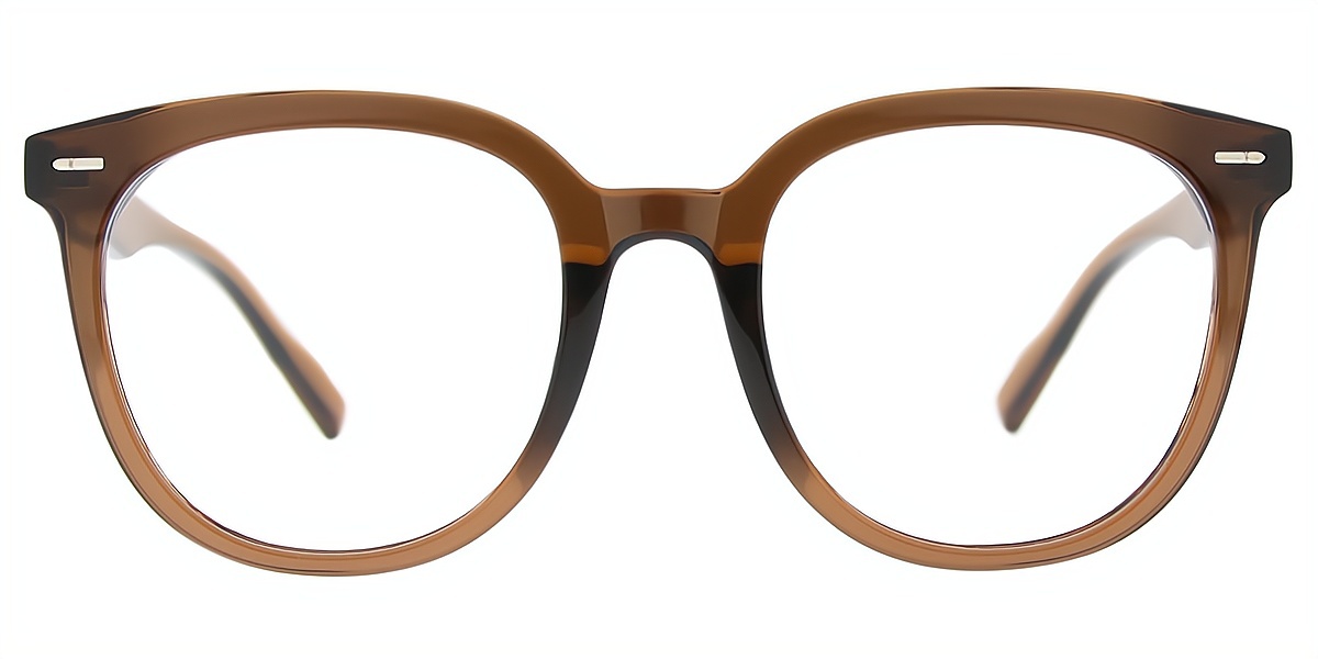 Brown Oval Oversized TR90 Eyeglasses