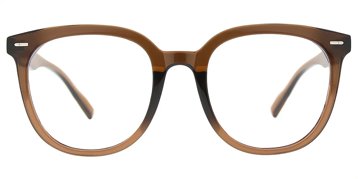 Brown Oval Oversized TR90 Eyeglasses