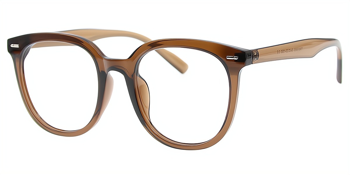 Brown Oval Oversized TR90 Eyeglasses