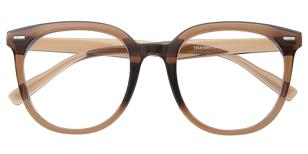 Brown Oval Oversized TR90 Eyeglasses