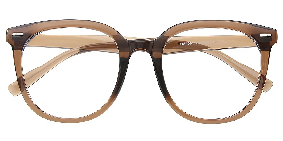 Brown Oval Oversized TR90 Eyeglasses