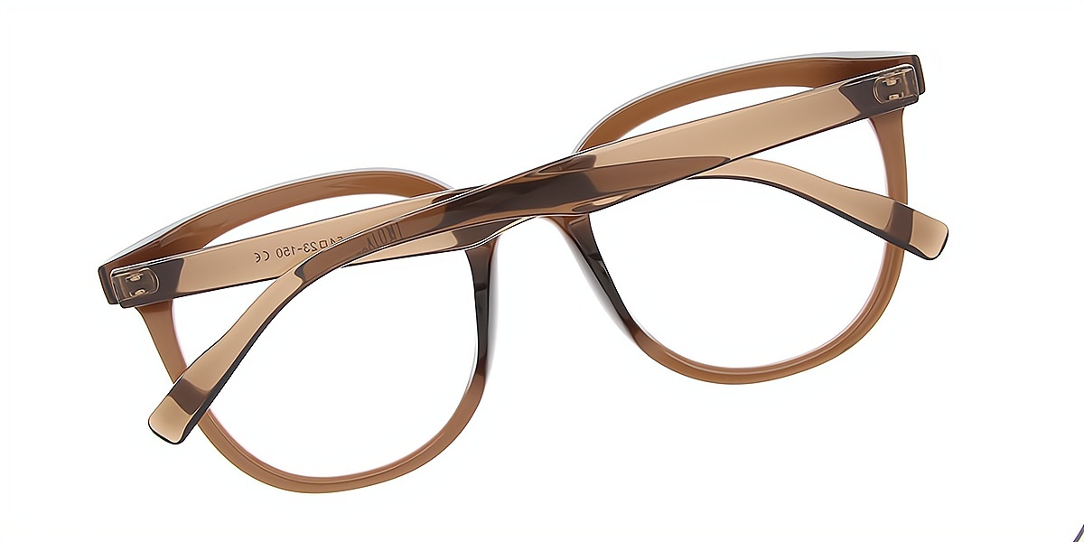 Brown Oval Oversized TR90 Eyeglasses