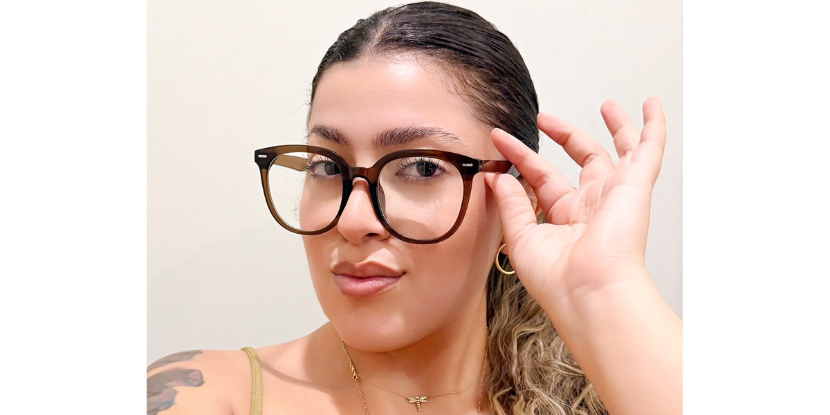 Brown Oval Oversized TR90 Eyeglasses