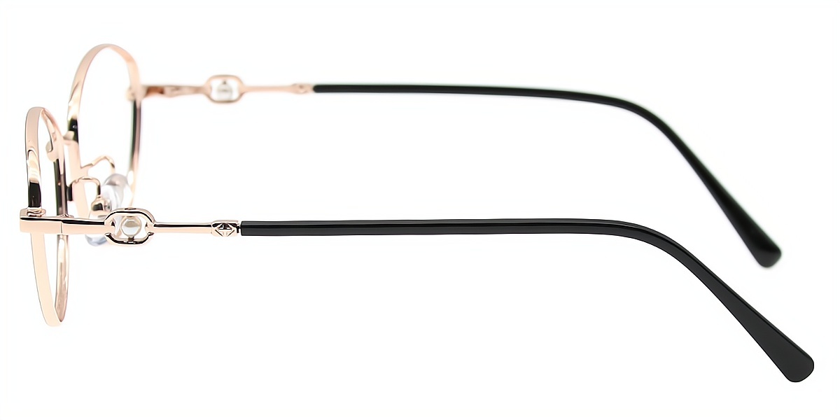 Black Oval Refined Metal Eyeglasses