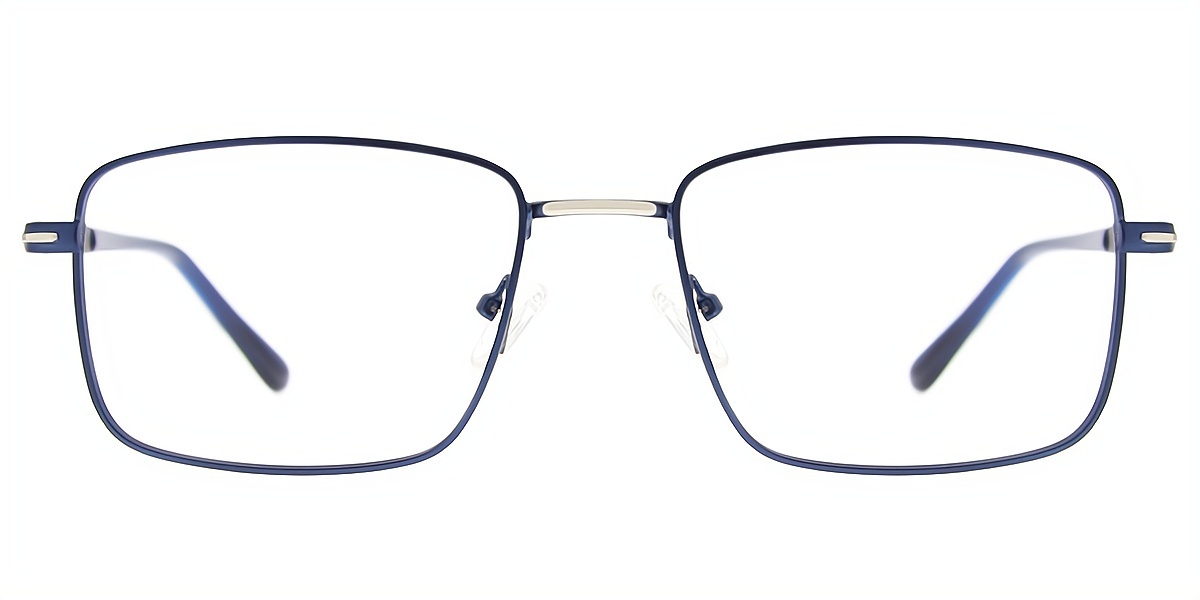 Blue Rectangle Simple Metal Eyeglasses