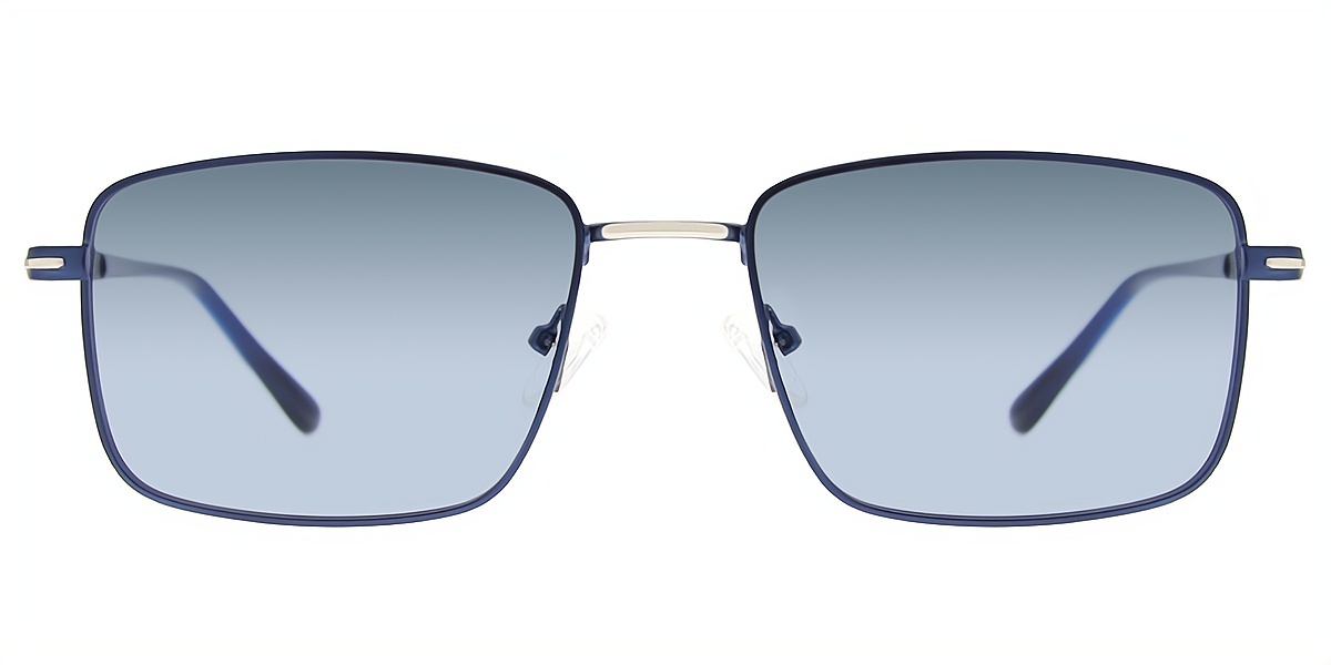Blue Rectangle Simple Metal Eyeglasses