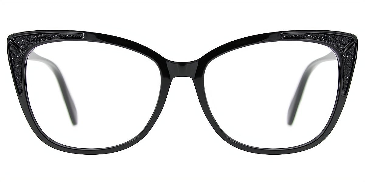 Black Cat Eye Unique Plastic Eyeglasses