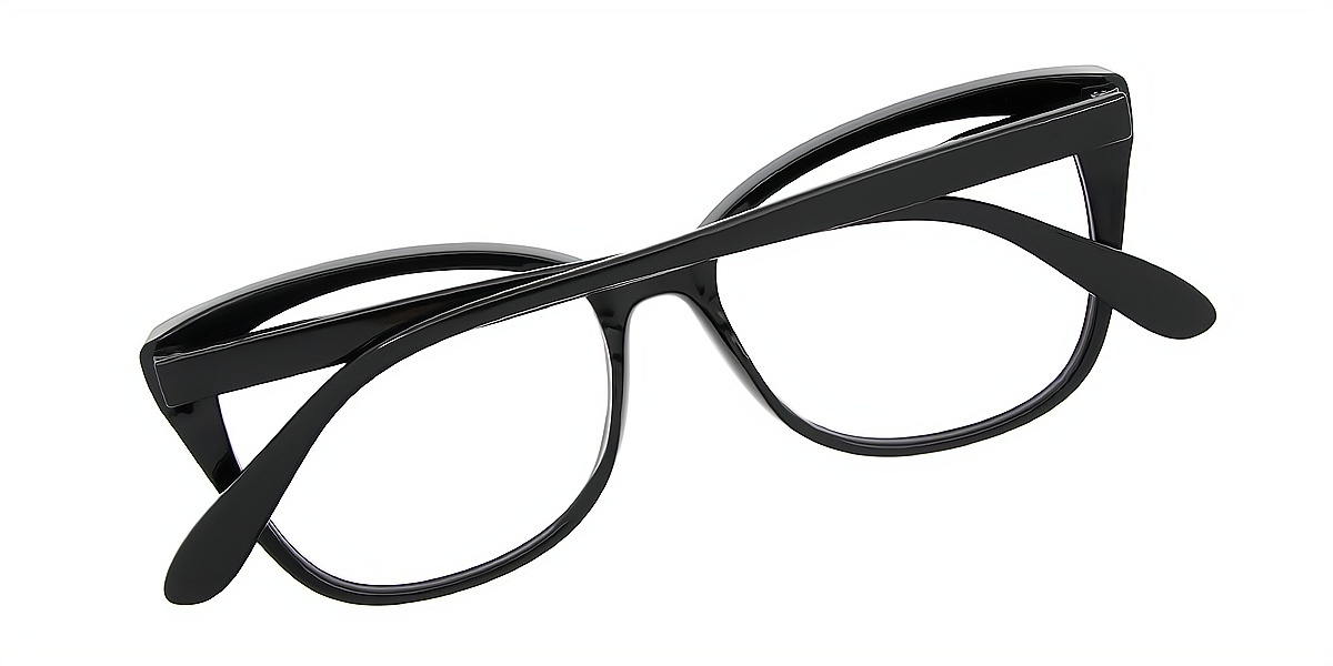 Black Cat Eye Unique Plastic Eyeglasses