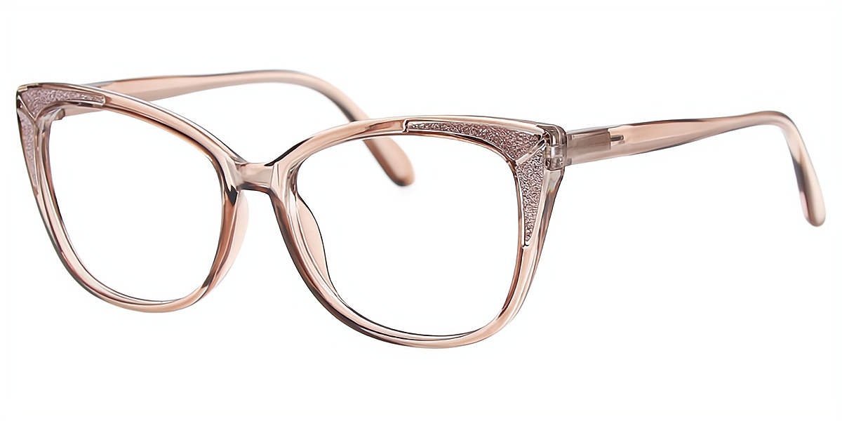 Brown Cat Eye Unique Plastic Eyeglasses