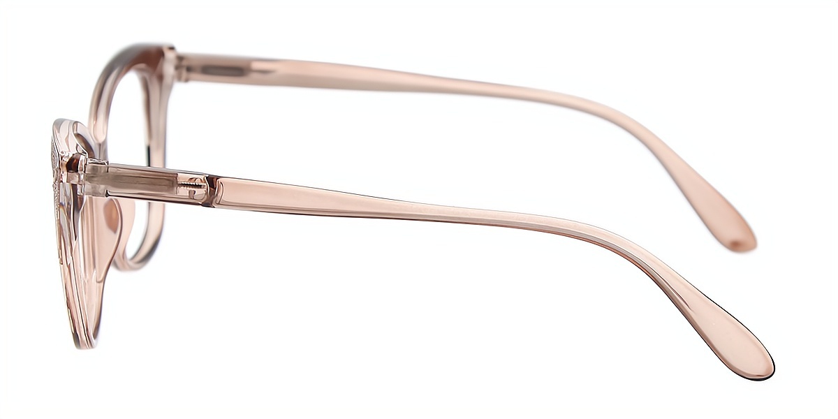 Brown Cat Eye Unique Plastic Eyeglasses
