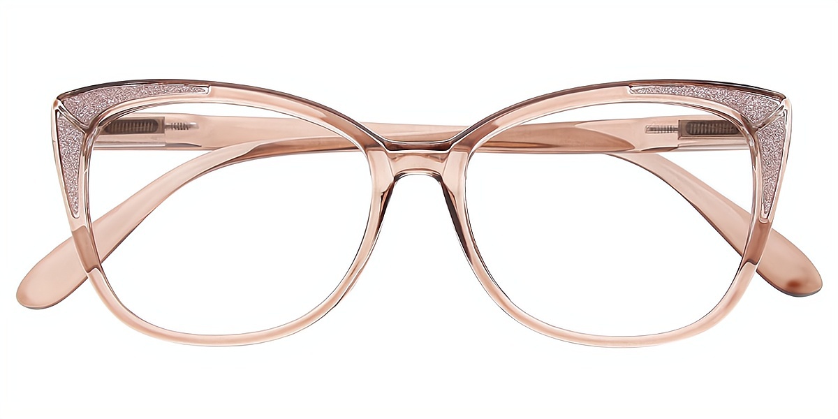 Brown Cat Eye Unique Plastic Eyeglasses