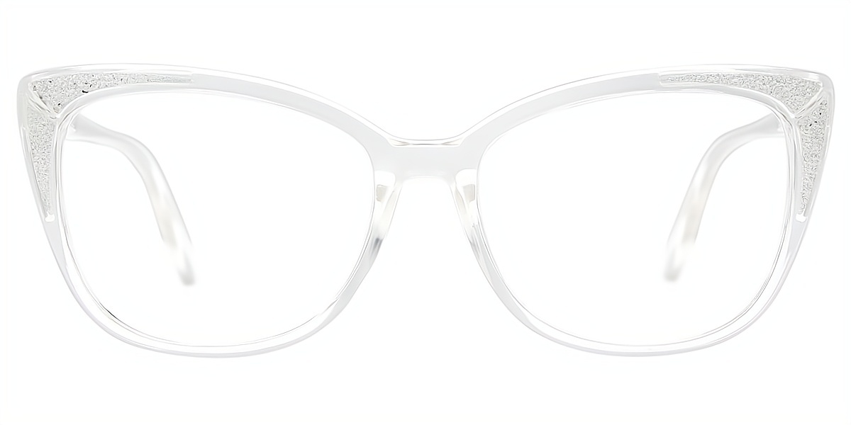Clear Cat Eye Unique Plastic Eyeglasses