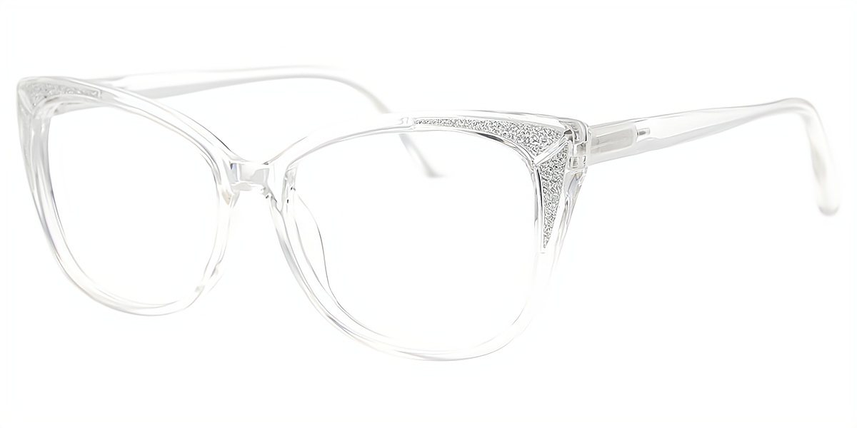 Clear Cat Eye Unique Plastic Eyeglasses