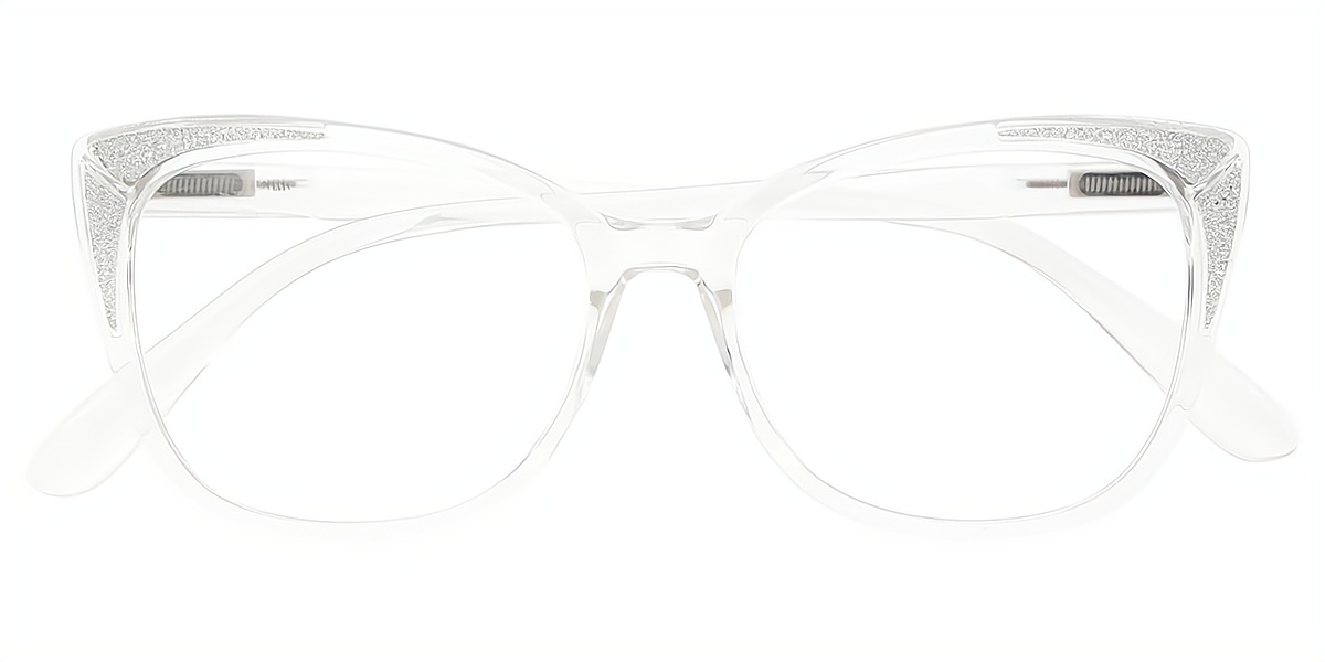 Clear Cat Eye Unique Plastic Eyeglasses