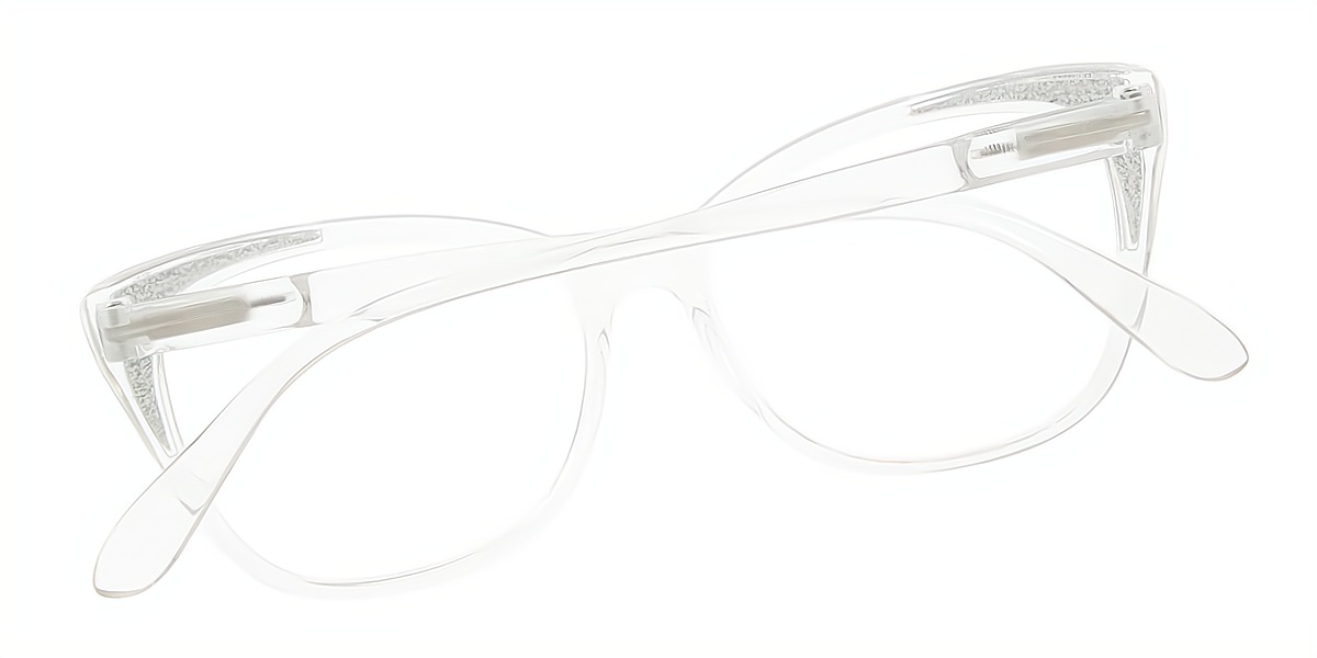 Clear Cat Eye Unique Plastic Eyeglasses