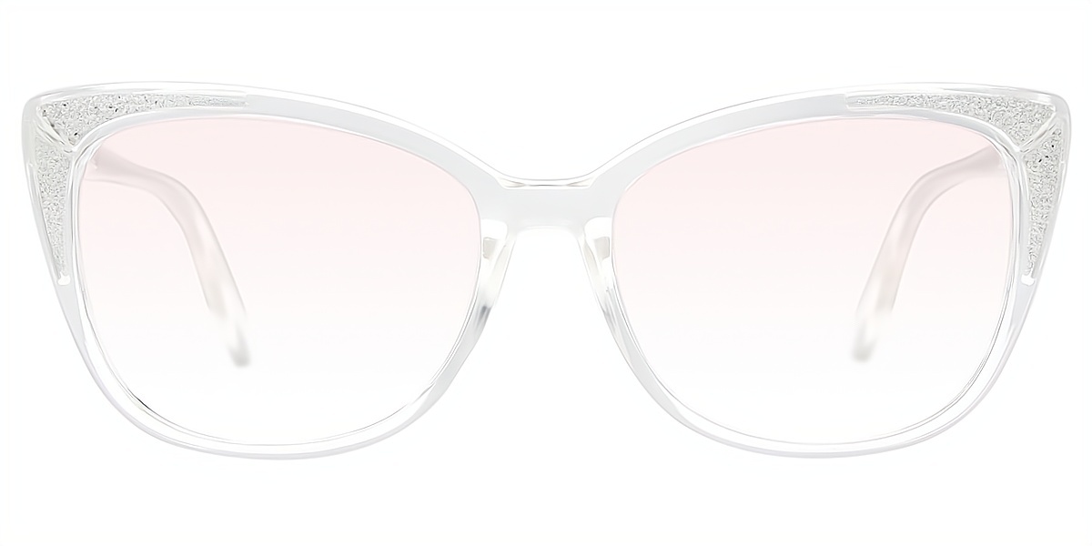 Clear Cat Eye Unique Plastic Eyeglasses