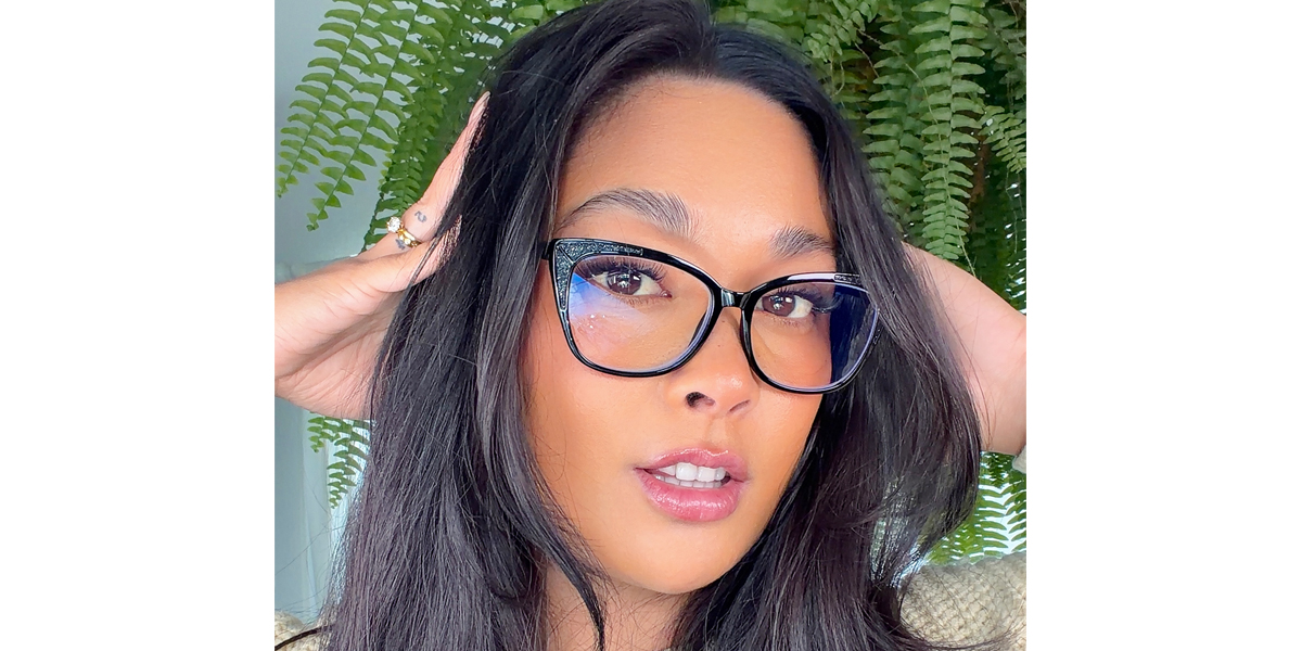 Black Cat Eye Unique Plastic Eyeglasses