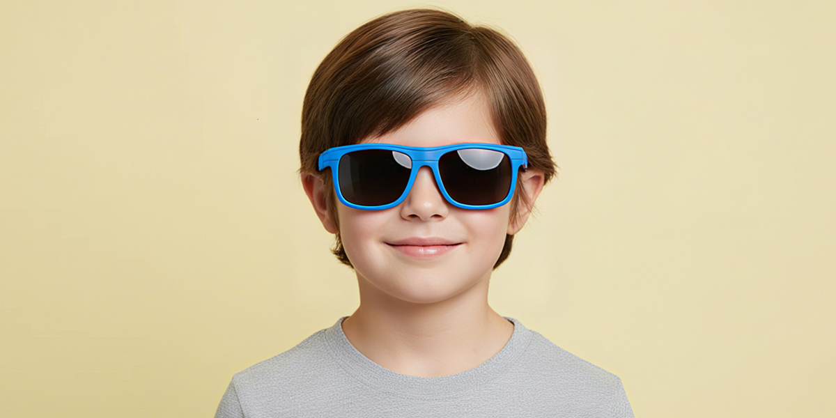 Blue Rectangle Simple TR90 Eyeglasses