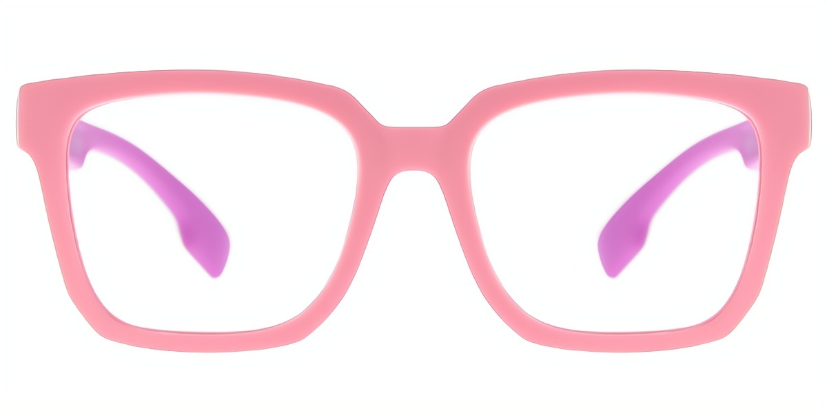 Pink Rectangle Simple TR90 Eyeglasses