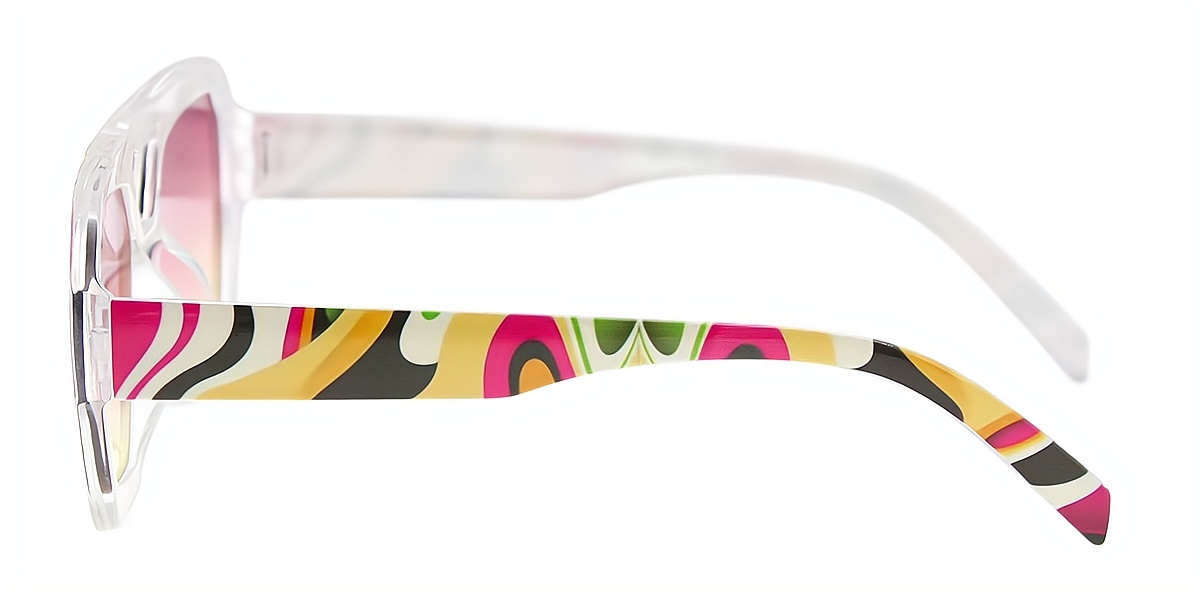Floral Aviator Oversized Hipster Plastic Eyeglasses