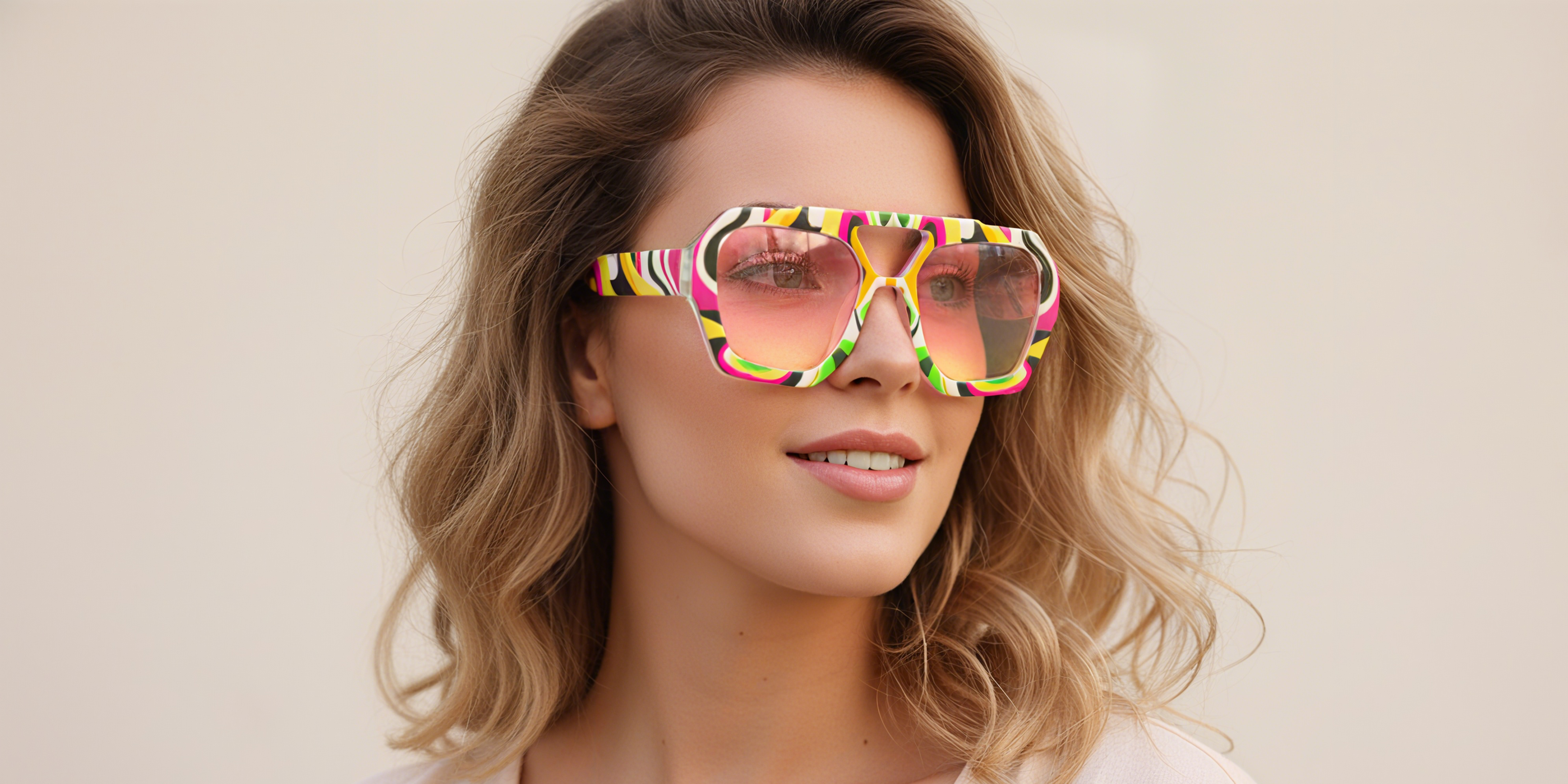Floral Aviator Oversized Hipster Plastic Eyeglasses